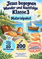 Vorschau - Arbeitsblätter - Jesus begegnen – Wunder und Nachfolge Klasse 3 | Materialpaket | 20 PDFs mit 200 Arbeitsblättern - Deckblatt
