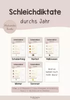Vorschau - Arbeitsblätter - Schleichdiktate durchs Jahr | Wachsendes Bundle | dreifach differenziert | Klasse 2–3 - Deckblatt