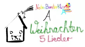 Vorschau - Arbeitsblätter - (A) 5 Kinderlieder zu Weihnachten - Ganz einfach gemeinsam musizieren zu Weihnachten - Singen, Glockenspiel, Blockflöte - Spielend leichter Einstieg für Anfänger / Bunte Noten Rainbow A - Deckblatt