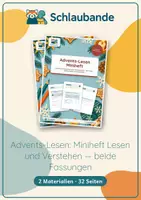Vorschau - Unterrichtsreihen - Advents-Lesen – Klasse 1 und 2 – Miniheft Lesen und Verstehen – Sparpaket: beide Fassungen - Deckblatt