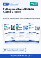 Vorschau - Arbeitsblätter - Pythagoras Kreis Statistik Klasse 9 Paket - Deckblatt