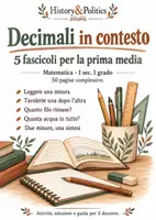 anteprima - Esercizi - Decimali in contesto – 5 fascicoli di matematica, prima media - Pagina di copertina