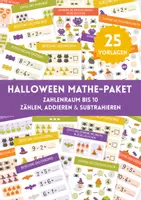 Vorschau - Arbeitsblätter - Halloween Mathe Arbeitsblätter & Lernblätter | Zahlen bis 10 | Zählen, Addition & Subtraktion - Deckblatt