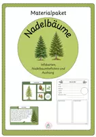 Vorschau - Arbeitsblätter - Materialpaket / Nadelbäume / Wald / Sachunterricht - Deckblatt