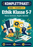 Vorschau - Arbeitsblätter - Ethik Klasse 5-7: Moral, Gewissen, Regeln, Identität - Deckblatt
