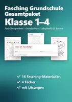 Vorschau - Arbeitsblätter - Fasching Grundschule Gesamtpaket Klasse 1–4 – alle 16 Karneval-Materialien: Rechenmal, Lesen und Malen, Minihefte, Kunst, Escape Rooms - Deckblatt