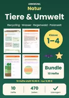 Vorschau - Arbeitsblätter - Sachunterricht Klasse 1 bis 4 Bundle | Tiere, Umwelt, Recycling, Regenwald, Polarwelt - Deckblatt