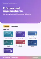 Vorschau - Unterrichtsreihen - Erörtern und Argumentieren | lineare, dialektische und textgebundene Erörterung, Leserbrief, Kommentar, Debatte | Deutsch Klasse 8–9 | mit Lösungen - Deckblatt
