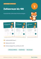 Vorschau - Arbeitsblätter - Zahlenraum bis 100 – Hundertertafel, Zahlenstrahl und Rechenstrategien: Klasse 2 im Paket mit Lösungen - Deckblatt