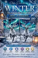 Vorschau - Mal- und Bastelvorlagen - ❄️✨ Winter-Ausmalbuch Paket – 180 magische Motive für Entspannung, Kreativität & Wohlfühlmomente ✨❄️ - Deckblatt