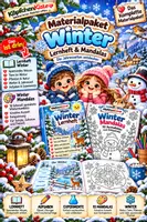 Vorschau - Mal- und Bastelvorlagen - ❄️ Materialpaket Winter – Lernheft & Mandalas | Die Jahreszeiten entdecken - Deckblatt