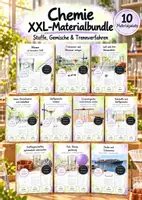 Vorschau - Unterrichtsreihen - Chemie Gesamtbundle – 10 große Lernwerkstätten | Stoffeigenschaften, Aggregatzustände, Dichte, Stoffgemische, Trennverfahren, Chromatografie, Wasser & Luft | Arbeitsblätter mit Lösungen - Deckblatt