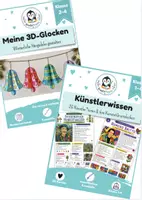 Vorschau - Mal- und Bastelvorlagen - Kunst Weihnachten Grundschule – 3D-Glocken basteln & 26 berühmte Künstler entdecken | Kunststile Klasse 1–4 - Deckblatt