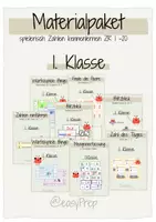 Vorschau - Arbeitsblätter - Mathe 1. Klasse – ZR 10 & 20 | Materialpaket: Zahleneinführung, Mengenerfassung & Lernspiele - Deckblatt