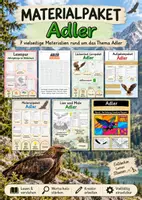 Vorschau - Stundenentwürfe - Adler – 7 vielseitige Unterrichtsmaterialien | Lesespur, Lies und Male, Lückentext, Lesetexte, Suchsel & Pop-Art - Deckblatt