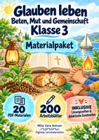 Vorschau - Arbeitsblätter - Glauben leben – Beten, Mut und Gemeinschaft Klasse 3 | Materialpaket | 20 PDFs mit 200 Arbeitsblättern - Deckblatt