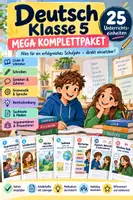 Vorschau - Stundenentwürfe - Deutsch Klasse 5 – MEGA Komplettpaket | 25 Unterrichtseinheiten zu Grammatik, Rechtschreibung, Lesen, Schreiben & Literatur - Deckblatt