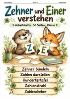 Vorschau - Arbeitsblätter - Zehner und Einer – 5 Arbeitshefte Klasse 2 - Deckblatt