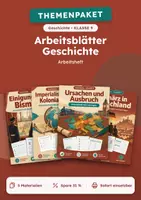 Vorschau - Arbeitsblätter - Arbeitsblätter Geschichte, Paket mit 5 Materialien, Klasse 9 - Deckblatt