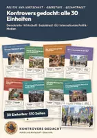 Vorschau - Unterrichtsreihen - Politik und Wirtschaft Oberstufe | 30 Unterrichtseinheiten 510 Seiten mit Lösungen | Demokratie, Wirtschaft, Sozialstaat, EU, Internationale Politik, Medien | Kontrovers gedacht Gesamtpaket - Deckblatt