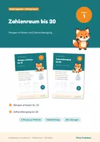 Vorschau - Arbeitsblätter - Zahlenraum 20 Klasse 1 im Paket – Mengen erfassen (Kraft der Fünf) und Zehnerübergang mit Lösungen - Deckblatt