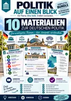 Vorschau - Arbeitsblätter - Politik auf einen Blick – 10 Themen der deutschen Politik | Arbeitsblätter & Lösungen | Bundle - Deckblatt