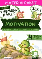 Vorschau - Unterrichtsreihen - Motivation Unterrichtsmaterial Klasse 5 6 7 8 9 10 | Arbeitsblätter, Kartenset, Ritual & Kurzgeschichten | Themenpaket gegen Aufschieben - Deckblatt
