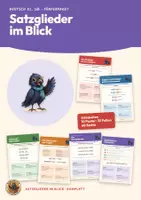 Vorschau - Poster - Satzglieder Prädikat Subjekt Objekt Adverbiale Deutsch Klasse 5 6 | Paket 5 Einheiten 60 Seiten + Tafelbilder PowerPoint | Poster, Umstellprobe | Satzglieder im Blick - Deckblatt