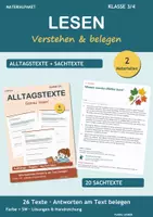 Vorschau - Arbeitsblätter - Lesen 3/4 – 26 Alltags- und Sachtexte - Deckblatt