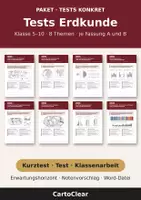 Vorschau - Test - Paket: Tests Erdkunde Klasse 5–10 – 8 Klassenarbeiten A/B - Deckblatt