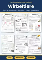 Vorschau - Arbeitsblätter - Materialpaket Wirbeltiere | Biologie Klasse 5–6 | Vögel, Fische, Reptilien & Amphibien | Arbeitsblätter, Experiment & Lösungen - Deckblatt