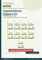 Vorschau - Arbeitsblätter - Argumentieren Digital & KI | Abschlussprüfung Deutsch 2027 RS BW | 9 Hefte zum argumentativen Schreiben | Federführend - Deckblatt