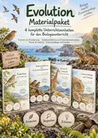 Vorschau - Unterrichtsreihen - Evolution – 4 komplette Unterrichtseinheiten Biologie | Darwin & Lamarck, Selektion, Evolutionsmechanismen, Fossilien & Evolutionsbelege - Deckblatt