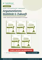 Vorschau - Arbeitsblätter - Argumentieren Mobilität & Zukunft | Abschlussprüfung Deutsch 2027 RS BW | 5 Hefte zum argumentativen Schreiben | Federführend - Deckblatt