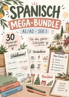 Vorschau - Arbeitsblätter - Spanisch MEGA-BUNDLE A1/A2 | 30 Materialpakete für das ganze Schuljahr | Sek I / wachsendes Paket - Deckblatt