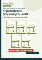 Vorschau - Arbeitsblätter - Argumentieren Gesellschaft & Politik | Abschlussprüfung Deutsch 2027 RS BW | 5 Hefte zum argumentativen Schreiben | Federführend - Deckblatt