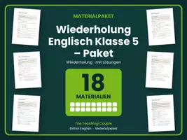 Vorschau - Arbeitsblätter - Wiederholung Englisch Klasse 5 – Paket - Deckblatt