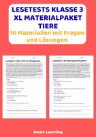 Vorschau - Stundenentwürfe - Lesetest XL Materialpaket Klasse 3 Tiere | 10 Materialien mit Fragen & Lösungen - Deckblatt