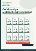 Vorschau - Arbeitsblätter - Gedichtanalyse Moderne & Expressionismus | Abschlussprüfung Deutsch 2027 RS BW | 12 Gedichte, Übung & Klassenarbeit | Federführend - Deckblatt