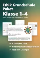Vorschau - Arbeitsblätter - Ethik Grundschule Paket – Kinderrechte, Das bin ich, Goldene Regel, Philosophieren, Familie und Freundschaft - Deckblatt