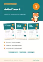 Vorschau - Arbeitsblätter - Mathe Klasse 4 im Paket – Zahlen bis 1 Million, Runden und Überschlagen, schriftliche Multiplikation - Deckblatt