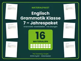 Vorschau - Arbeitsblätter - Englisch Grammatik Klasse 7 – Jahrespaket - Deckblatt