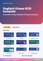 Vorschau - Unterrichtsreihen - Englisch Klasse 9/10 komplett | Grammatik, Writing, Reading Trainer, Prüfungsvorbereitung | 13 Arbeitshefte + Klassenarbeiten | mit Lösungen - Deckblatt