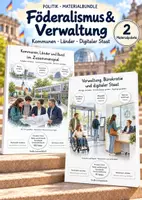Vorschau - Unterrichtsreihen - Föderalismus & Verwaltung – 2 große PoWi-Lernwerkstätten & komplette Unterrichtseinheiten | Bund, Länder, Kommunen, Behörden, Bürokratie, digitaler Staat & E-Government | Arbeitsblätter mit Lösungen - Deckblatt