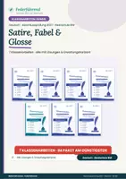 Vorschau - Arbeitsblätter - Klassenarbeiten Deutsch Satire, Fabel & Glosse – 7 Übungsarbeiten Gesellschaftskritik analysieren mit Lösungen | Klasse 9/10 RS BW | Abschlussprüfung 2027 | Federführend - Deckblatt