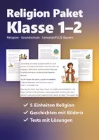 Vorschau - Arbeitsblätter - Religion Klasse 1/2 Paket – Erste Religionsstunden, Psalm 139, Schöpfung, Josef und Ostern - Deckblatt