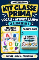 anteprima - Esercizi - VOCALI IN GIOCO – Percorso + 56 carte con attività lampo per la classe prima - Pagina di copertina