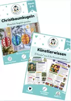 Vorschau - Mal- und Bastelvorlagen - Kunst Weihnachten Grundschule – 3D-Christbaumkugeln basteln & Künstlerwissen | 26 Künstler, Kunststile & Musterwerkstatt - Deckblatt