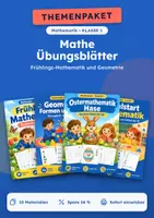 Vorschau - Arbeitsblätter - Frühlings-Mathematik, Übungs-Set Mathe, Klasse 1 - Deckblatt