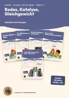 Vorschau - Arbeitsblätter - Redoxreaktionen Katalyse Gleichgewicht Chemie Klasse 9 bis Oberstufe | 5 Arbeitshefte 85 Seiten mit Lösungen | Elektronenübertragung, Aktivierungsenergie, dynamisches Gleichgewicht | Chemie im Widerspruch Paket 6 - Deckblatt